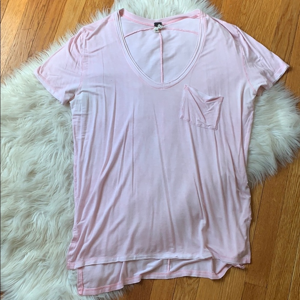 Free People Blush Pink Top T-Shirt Size Medium